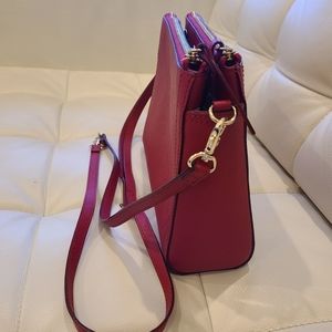 Lo & son crossbody bag red saffiano leather